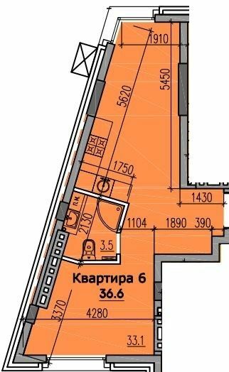 1-кімнатна 36.6 м² в КБ Класік Хол від 39 150 грн/м², Дніпро