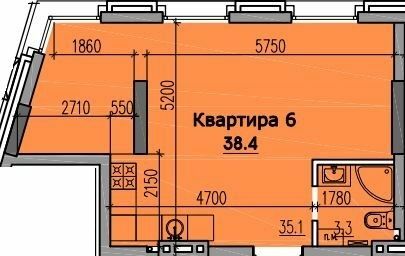 1-комнатная 38.4 м² в КД Классик Холл от 39 150 грн/м², Днепр