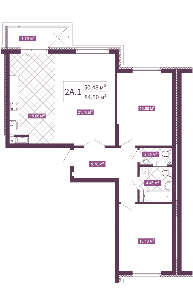 2-кімнатна 84.5 м² в ЖК Голосіївський від 52 298 грн/м², Київ