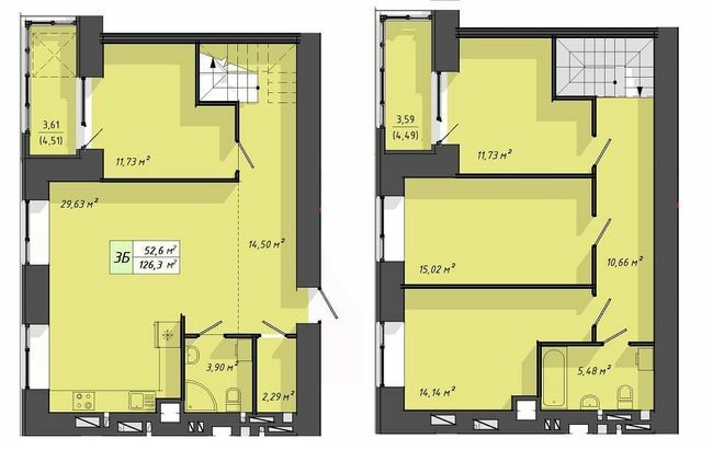 Двухуровневая 126.3 м² в ЖК Львовский от 17 000 грн/м², Тернополь