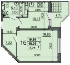 1-комнатная 48.06 м² в ЖК на ул. Смелянская, 48, 50, 54 от 17 500 грн/м², Черкассы