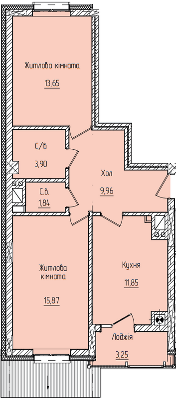 2-комнатная 60.32 м² в ЖК Научный от 19 250 грн/м², Черновцы