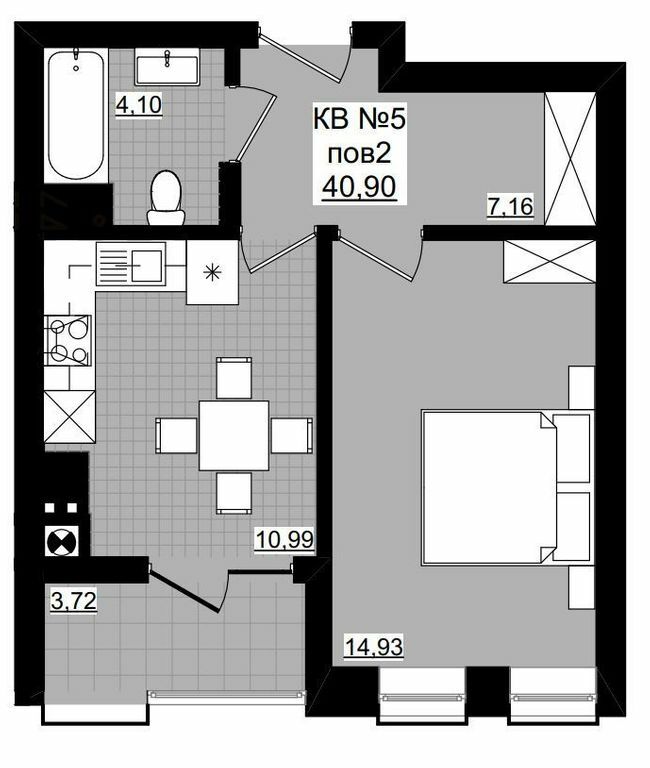 1-кімнатна 40.9 м² в ЖК Фордевінд від 22 650 грн/м², Чернівці