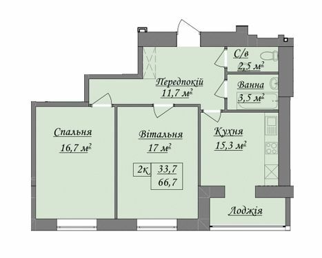 2-комнатная 66.7 м² в ЖК Містечко Козацьке от 13 800 грн/м², Ивано-Франковск