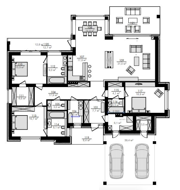 Котедж 255 м² в КМ Zoloche від 36 392 грн/м², с. Вишеньки