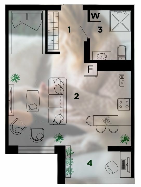 1-комнатная 42 м² в ЖК Comfort Park от 24 000 грн/м², Ивано-Франковск