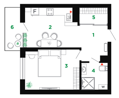 1-комнатная 44 м² в ЖК Comfort Park от 24 000 грн/м², Ивано-Франковск