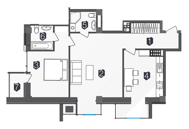 2-кімнатна 70 м² в ЖК Manhattan від 31 000 грн/м², Івано-Франківськ