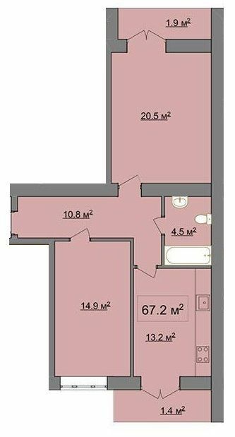 2-комнатная 67.2 м² в ЖК Квартал Карпатский от 12 900 грн/м², Ивано-Франковск