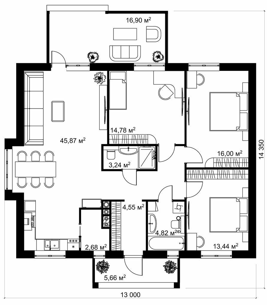 Коттедж 128 м² в КГ Солнечный от 27 813 грн/м², с. Осещина