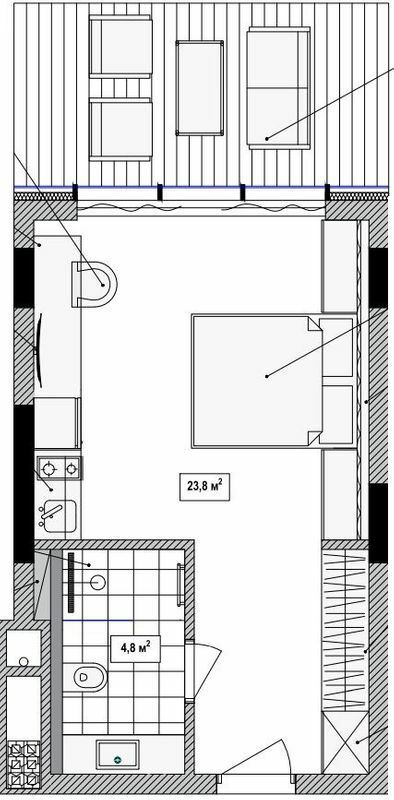 1-кімнатна 29 м² в Апарт-комплекс Le Méandre від 56 050 грн/м², с. Поляниця