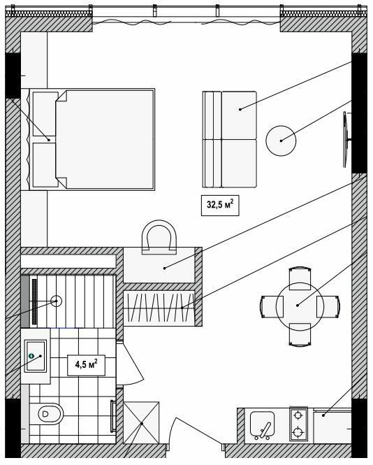 1-комнатная 37 м² в Апарт-комплекс Le Méandre от 56 050 грн/м², с. Поляница