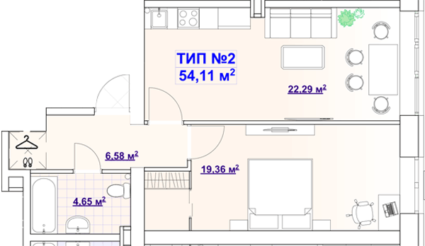 1-кімнатна 54.11 м² в ЖК BARVY від 21 450 грн/м², Дніпро
