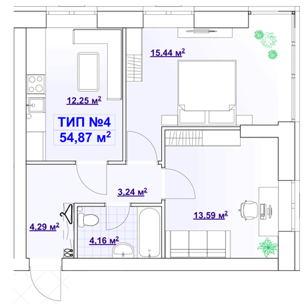 2-кімнатна 54.87 м² в ЖК BARVY від 21 750 грн/м², Дніпро