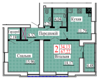 2-кімнатна 67.22 м² в ЖК Барселона від 15 700 грн/м², м. Ковель