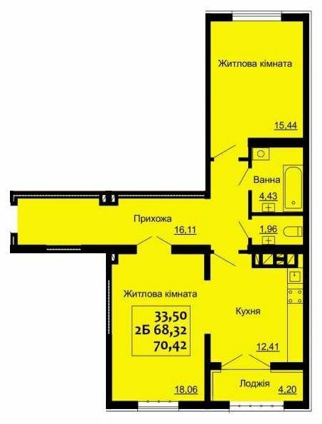 2-комнатная 70.42 м² в ЖК Варшавський от 14 100 грн/м², г. Ковель