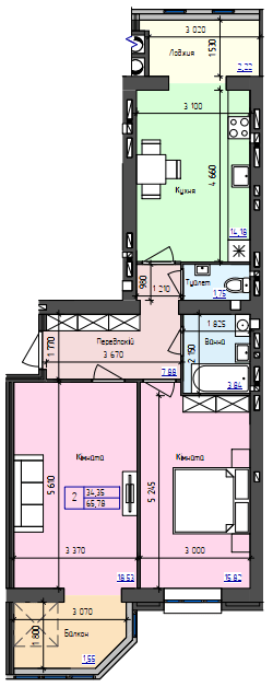 2-комнатная 65.78 м² в ЖК Атлант от 15 300 грн/м², Луцк