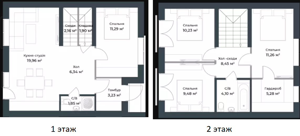 Таунхаус 95.5 м² в Таунхаусы Idilika Home от 21 990 грн/м², г. Буча