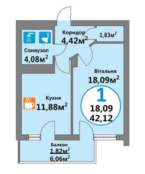 1-кімнатна 42.12 м² в ЖК Еко-дім на Тракті 4 від 17 000 грн/м², с. Лисиничі