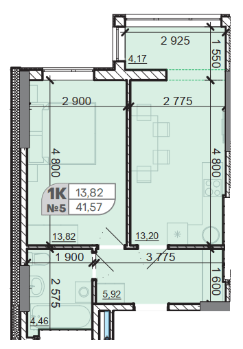1-комнатная 41.57 м² в ЖК Акварель-8 от 18 450 грн/м², с. Лиманка