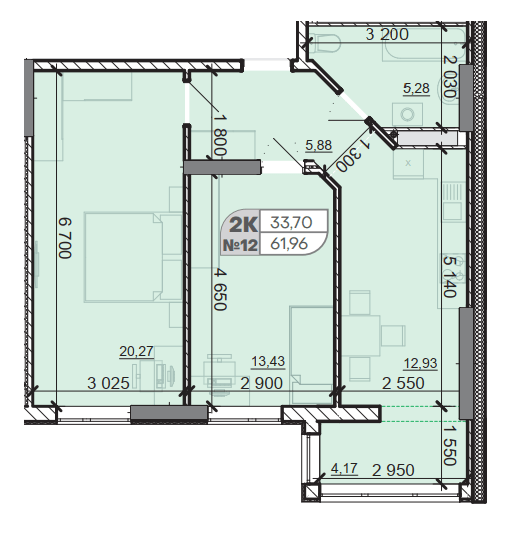 2-кімнатна 61.96 м² в ЖК Акварель-8 від 21 150 грн/м², с. Лиманка