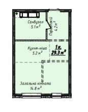 Студия 29.3 м² в ЖК Скай Сити Плюс от 20 850 грн/м², Одесса