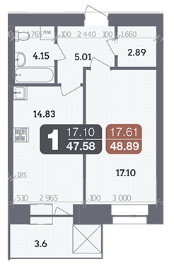 1-комнатная 47.58 м² в ЖК Стандарт от 23 000 грн/м², Полтава