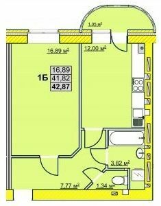 1-комнатная 42.87 м² в ЖК на ул. Успенско-Троицкая, 72/8 от 9 750 грн/м², г. Конотоп
