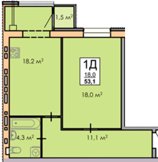 1-комнатная 53.1 м² в ЖК Andorra от 16 000 грн/м², Черкассы