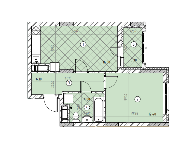 1-комнатная 42.9 м² в ЖК SKY AVENUE от 37 271 грн/м², Киев