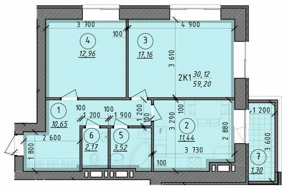 2-комнатная 59.2 м² в ЖК Французский бульвар от 16 650 грн/м², г. Вышгород