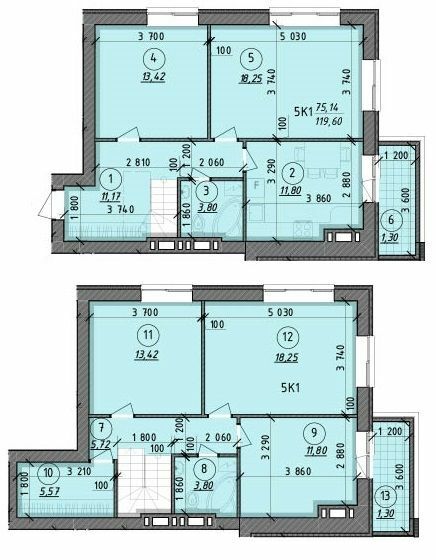 Двухуровневая 119.6 м² в ЖК Французский бульвар от 14 150 грн/м², г. Вышгород