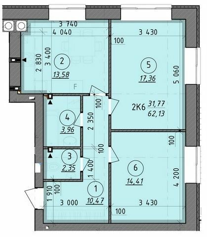 2-комнатная 62.13 м² в ЖК Французский бульвар от 18 650 грн/м², г. Вышгород