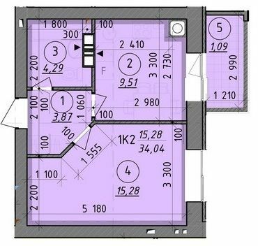 1-комнатная 34.04 м² в ЖК Французский бульвар от 18 650 грн/м², г. Вышгород