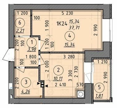 1-комнатная 37.71 м² в ЖК Французский бульвар от 18 650 грн/м², г. Вышгород