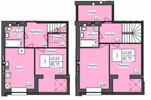 Двухуровневая 85.71 м² в ЖК Олимпийский от 16 500 грн/м², Харьков