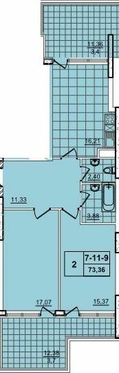2-кімнатна 73.36 м² в ЖК 52 Перлина (Pechersk Plaza) від 74 400 грн/м², Київ