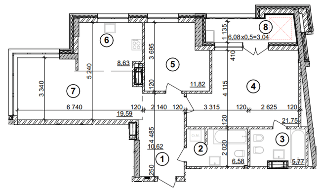 2-комнатная 87.8 м² в ЖК Crystal Park Tower от 64 000 грн/м², Киев