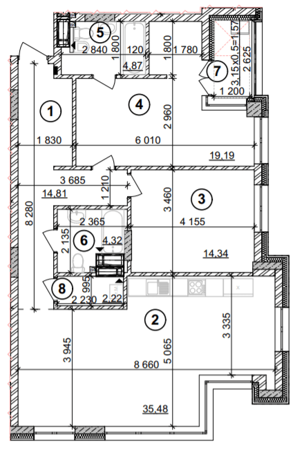 2-комнатная 96.8 м² в ЖК Crystal Park Tower от 64 000 грн/м², Киев