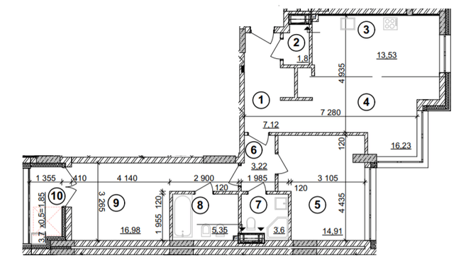 2-кімнатна 84.59 м² в ЖК Crystal Park Tower від 64 000 грн/м², Київ