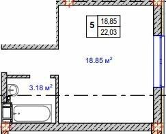 1-комнатная 22.03 м² в ЖК MANCHESTER PARK от 18 200 грн/м², Киев