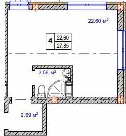 1-комнатная 27.85 м² в ЖК MANCHESTER PARK от 22 700 грн/м², Киев