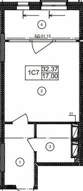 1-кімнатна 32.37 м² в ЖК Olympic Park від 29 500 грн/м², Київ