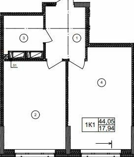 1-комнатная 44.05 м² в ЖК Olympic Park от 29 500 грн/м², Киев