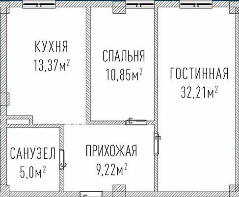 2-комнатная 59.8 м² в ЖК Лондон Парк от 31 950 грн/м², Киев