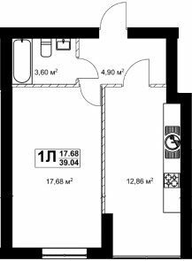 1-кімнатна 39.04 м² в ЖК Павленко Холл від 25 000 грн/м², Київ