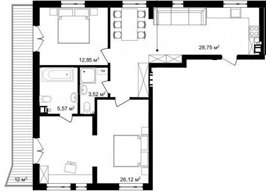 2-комнатная 80.41 м² в ЖК Struetinsky Residence от 84 250 грн/м², Киев
