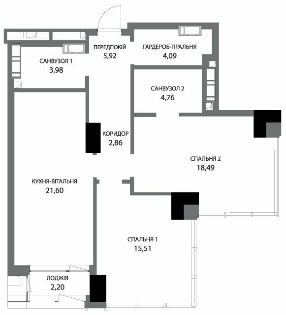 2-комнатная 80.24 м² в МФК A136 Highlight Tower от 74 922 грн/м², Киев