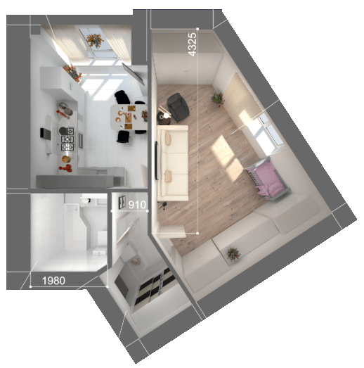 1-комнатная 40.21 м² в ЖК Атмосфера от 27 950 грн/м², г. Вишневое