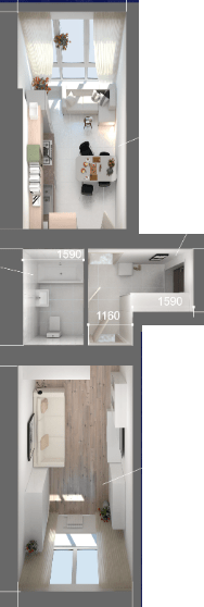 1-комнатная 41.66 м² в ЖК Атмосфера от 27 950 грн/м², г. Вишневое